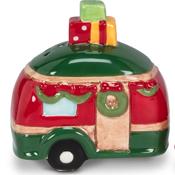 Christmas Holiday Car and Camper Salt & Pepper Ceramic Shakers - Picture 3 of 5
